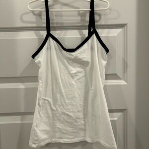 LOFT White Camisole with Black Trim